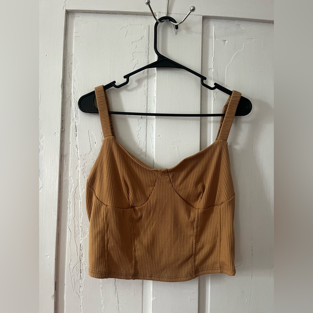 Women's Tan Ribbed Top